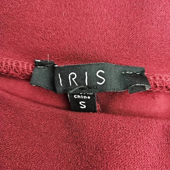 Iris Wide Leg Pants Trousers Burgundy High Rise Pull On Stretch Waist Tie Belt - Picture 4 of 6